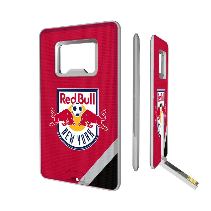 New York Red Bulls  Diagonal Stripe Credit Card USB Drive with Bottle Opener 32GB