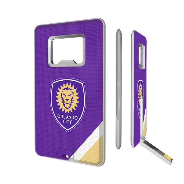 Orlando City Soccer Club  Diagonal Stripe Credit Card USB Drive with Bottle Opener 32GB