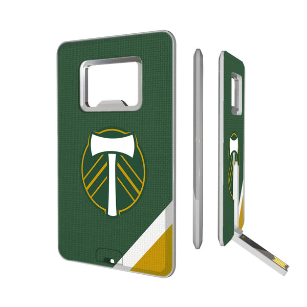 Portland Timbers   Diagonal Stripe Credit Card USB Drive with Bottle Opener 32GB