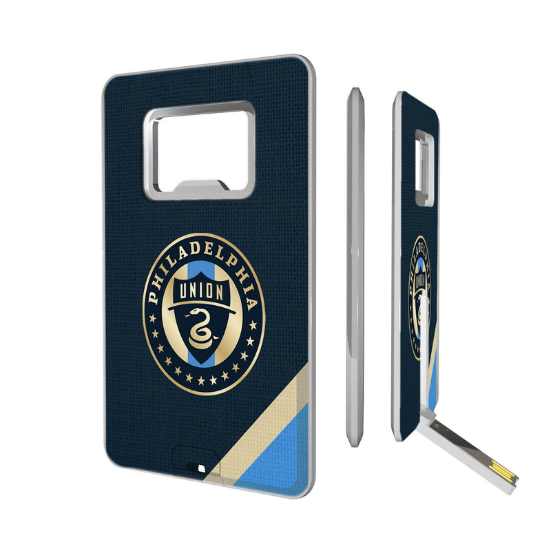 Philadelphia Union   Diagonal Stripe Credit Card USB Drive with Bottle Opener 32GB