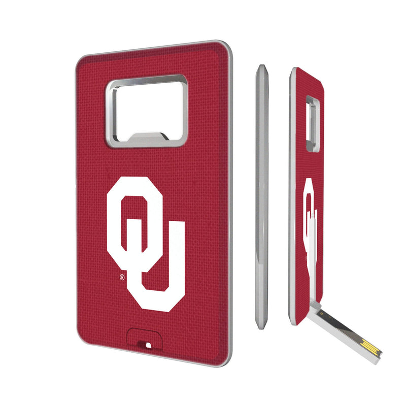 University of Oklahoma Sooners Solid Credit Card USB Drive with Bottle Opener 32GB