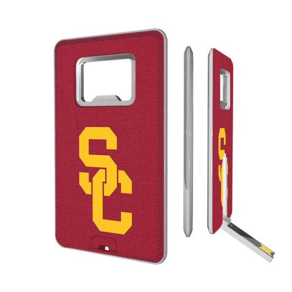 University of Southern California Trojans Solid Credit Card USB Drive with Bottle Opener 32GB