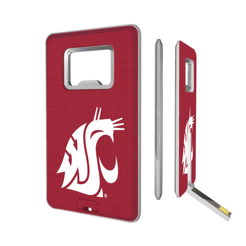 Washington State University Cougars Solid Credit Card USB Drive with Bottle Opener 32GB