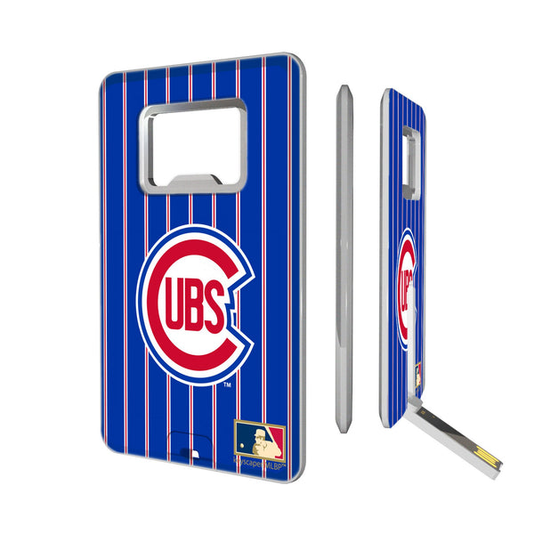 Chicago Cubs 1948-1956 - Cooperstown Collection Pinstripe Credit Card USB Drive with Bottle Opener 32GB