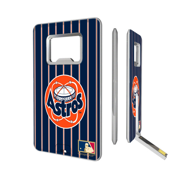 Houston Astros 1977-1993 - Cooperstown Collection Pinstripe Credit Card USB Drive with Bottle Opener 32GB