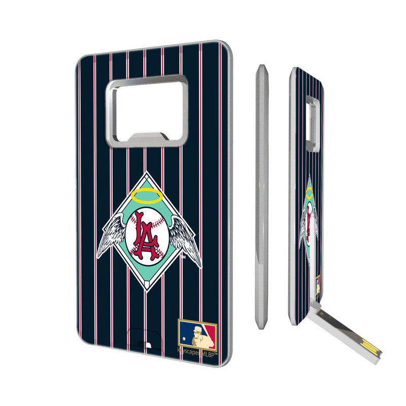 LA Angels 1961-1965 - Cooperstown Collection Pinstripe Credit Card USB Drive with Bottle Opener 32GB