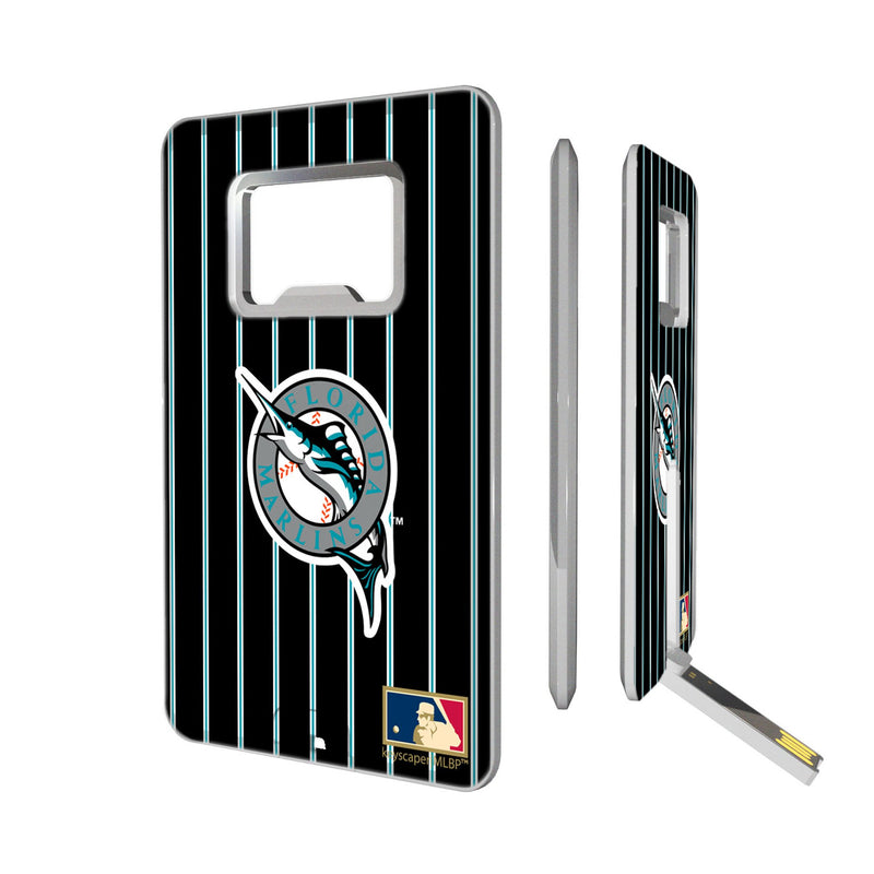 Miami Marlins 1993-2011 - Cooperstown Collection Pinstripe Credit Card USB Drive with Bottle Opener 32GB