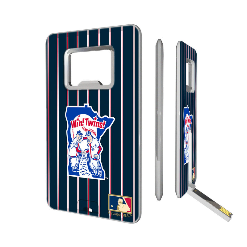 Minnesota Twins 1976-1986 - Cooperstown Collection Pinstripe Credit Card USB Drive with Bottle Opener 32GB