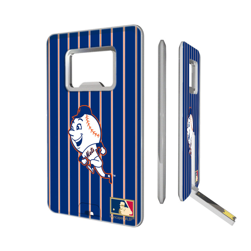 New York Mets 2014 - Cooperstown Collection Pinstripe Credit Card USB Drive with Bottle Opener 32GB