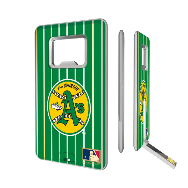 Oakland As 1971-1981 - Cooperstown Collection Pinstripe Credit Card USB Drive with Bottle Opener 32GB