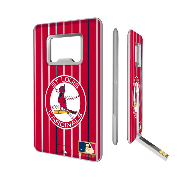 St Louis Cardinals 1966-1997 - Cooperstown Collection Pinstripe Credit Card USB Drive with Bottle Opener 32GB