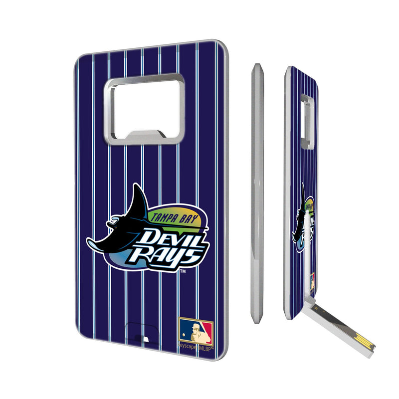 Tampa Bay 1998-2000 - Cooperstown Collection Pinstripe Credit Card USB Drive with Bottle Opener 32GB