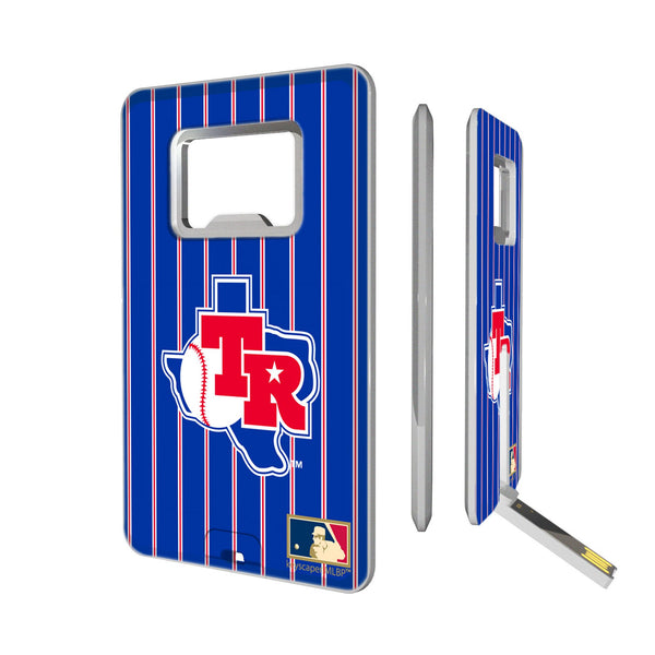 Texas Rangers 1981-1983 - Cooperstown Collection Pinstripe Credit Card USB Drive with Bottle Opener 32GB