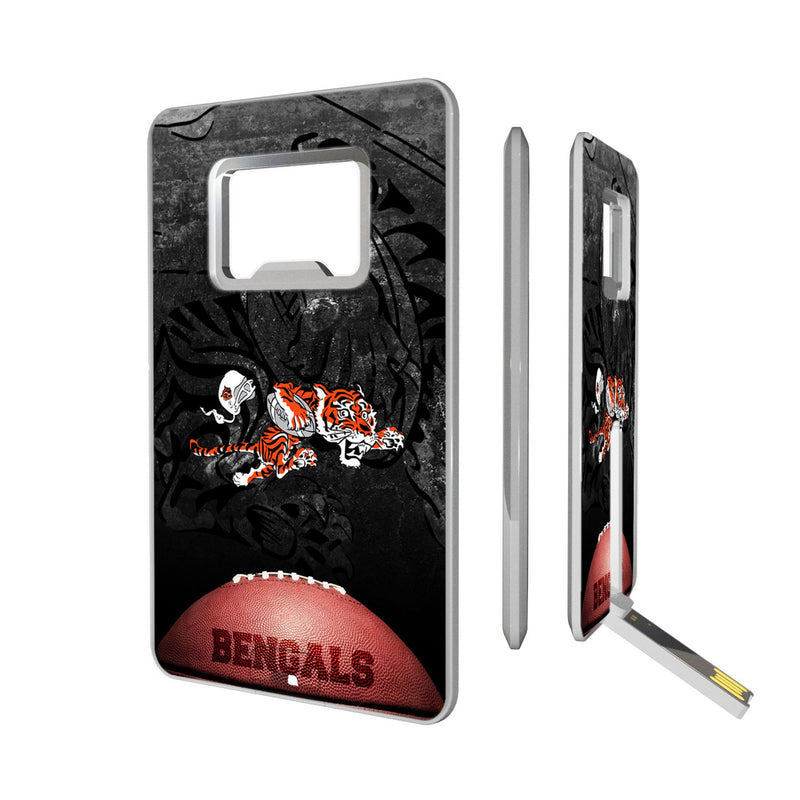 Cincinnati Bengals Historic Collection Legendary Credit Card USB Drive with Bottle Opener 32GB