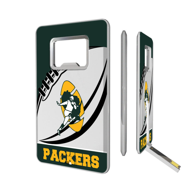 Green Bay Packers Historic Collection Passtime Credit Card USB Drive with Bottle Opener 32GB