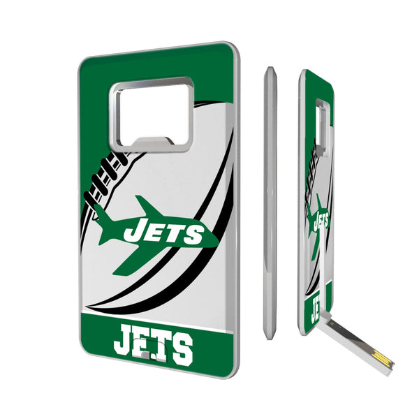 New York Jets 1963 Historic Collection Passtime Credit Card USB Drive with Bottle Opener 32GB