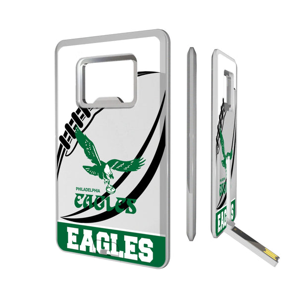 Philadelphia Eagles 1973-1995 Historic Collection Passtime Credit Card USB Drive with Bottle Opener 32GB