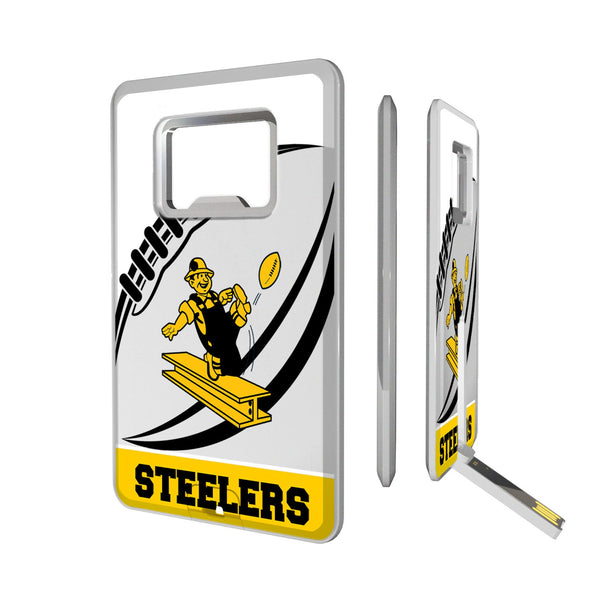 Pittsburgh Steelers 1961 Historic Collection Passtime Credit Card USB Drive with Bottle Opener 32GB