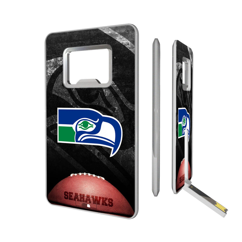 Seattle Seahawks Historic Collection Legendary Credit Card USB Drive with Bottle Opener 32GB