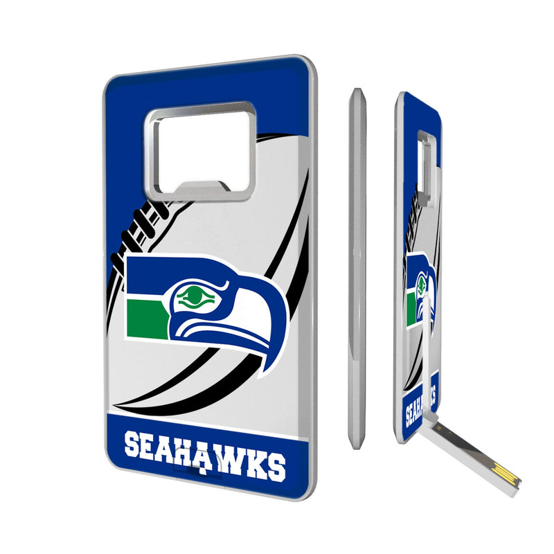 Seattle Seahawks Historic Collection Passtime Credit Card USB Drive with Bottle Opener 32GB