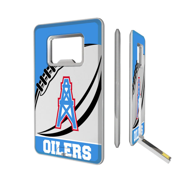 Houston Oilers Historic Collection Passtime Credit Card USB Drive with Bottle Opener 32GB