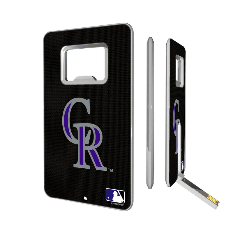 Colorado Rockies Solid Credit Card USB Drive with Bottle Opener 32GB