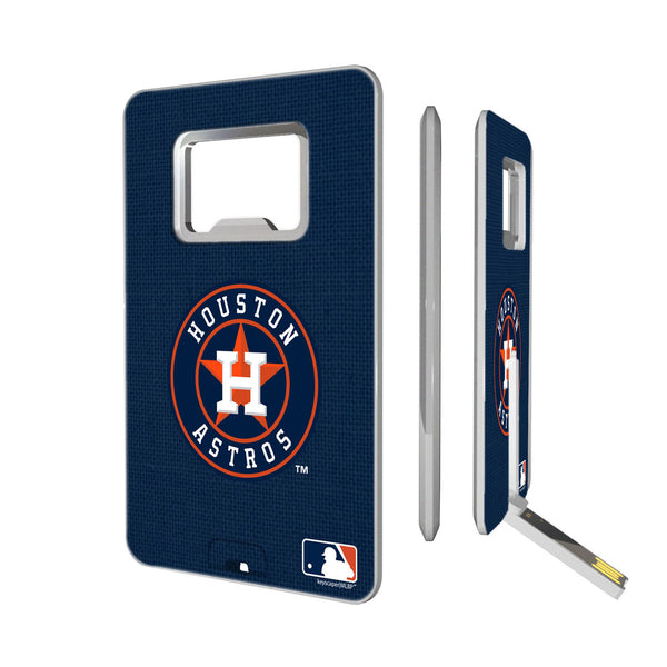 Houston Astros Solid Credit Card USB Drive with Bottle Opener 32GB