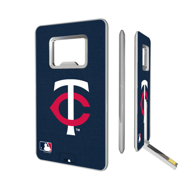 Minnesota Twins Solid Credit Card USB Drive with Bottle Opener 32GB