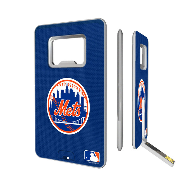 New York Mets Solid Credit Card USB Drive with Bottle Opener 32GB