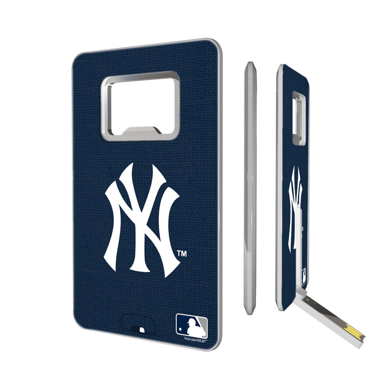 New York Yankees Solid Credit Card USB Drive with Bottle Opener 32GB