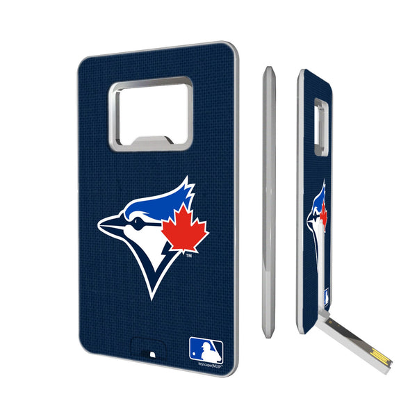 Toronto Blue Jays Solid Credit Card USB Drive with Bottle Opener 32GB