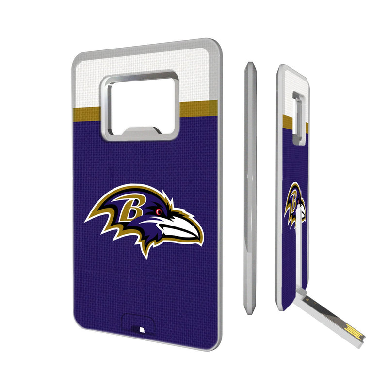 Baltimore Ravens Stripe Credit Card USB Drive with Bottle Opener 32GB