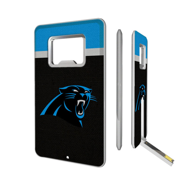 Carolina Panthers Stripe Credit Card USB Drive with Bottle Opener 32GB