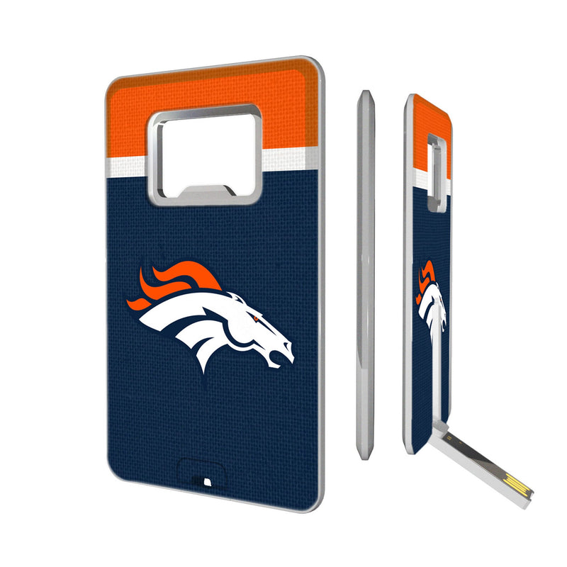 Denver Broncos Stripe Credit Card USB Drive with Bottle Opener 32GB