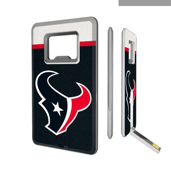 Houston Texans Stripe Credit Card USB Drive with Bottle Opener 32GB