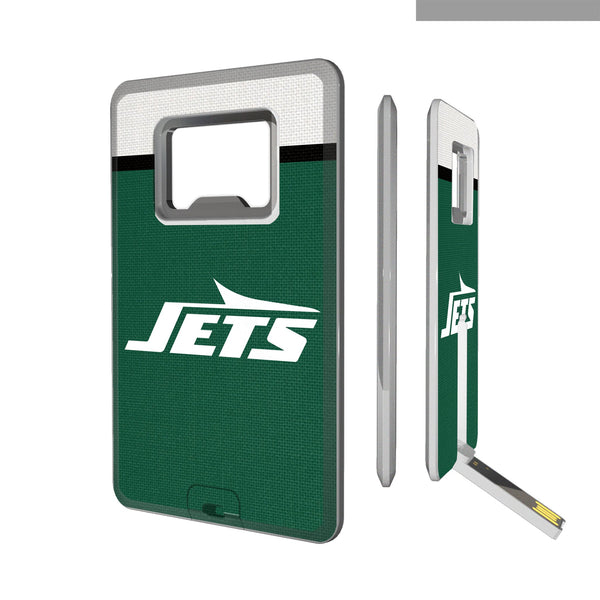 New York Jets Stripe Credit Card USB Drive with Bottle Opener 32GB