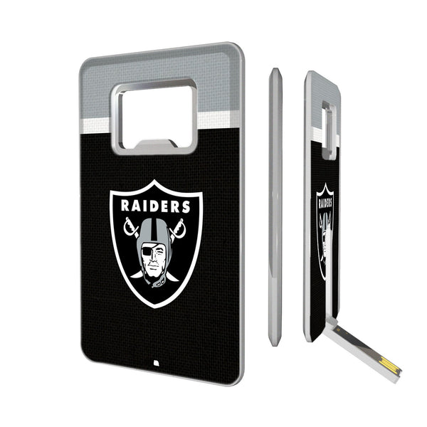 Las Vegas Raiders Stripe Credit Card USB Drive with Bottle Opener 32GB