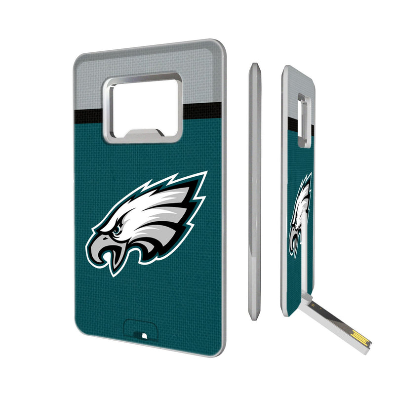 Philadelphia Eagles Stripe Credit Card USB Drive with Bottle Opener 32GB