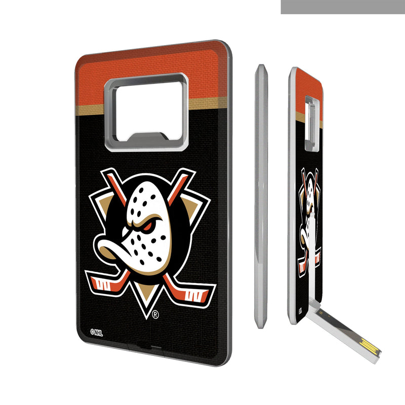 Anaheim Ducks Stripe Credit Card USB Drive with Bottle Opener 32GB