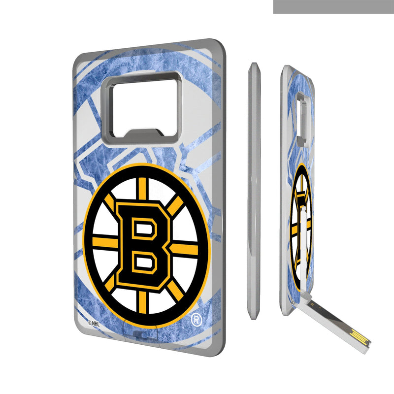 Boston Bruins Ice Tilt Credit Card USB Drive with Bottle Opener 32GB