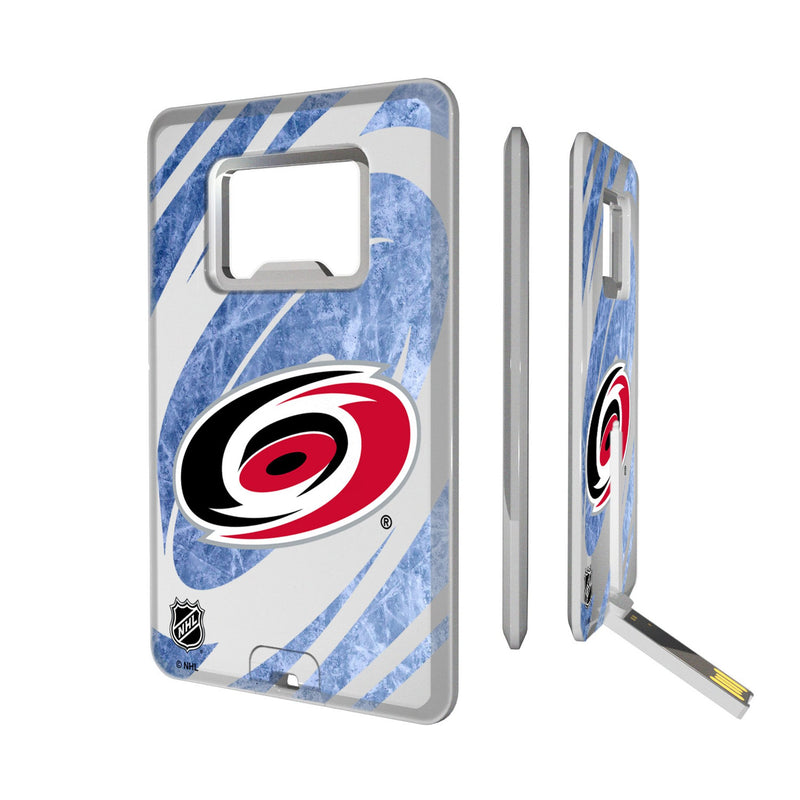 Carolina Hurricanes Ice Tilt Credit Card USB Drive with Bottle Opener 32GB