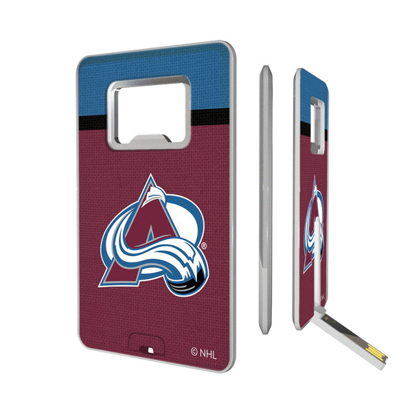 Colorado Avalanche Stripe Credit Card USB Drive with Bottle Opener 32GB