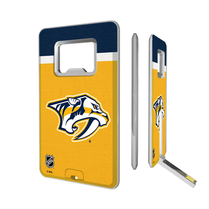 Nashville Predators Stripe Credit Card USB Drive with Bottle Opener 32GB