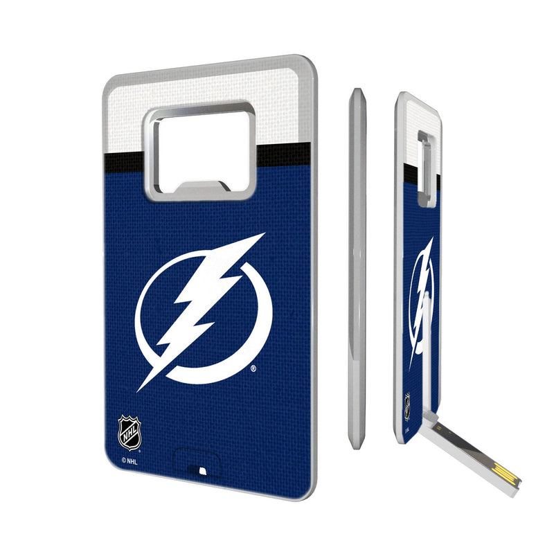 Tampa Bay Lightning Stripe Credit Card USB Drive with Bottle Opener 32GB