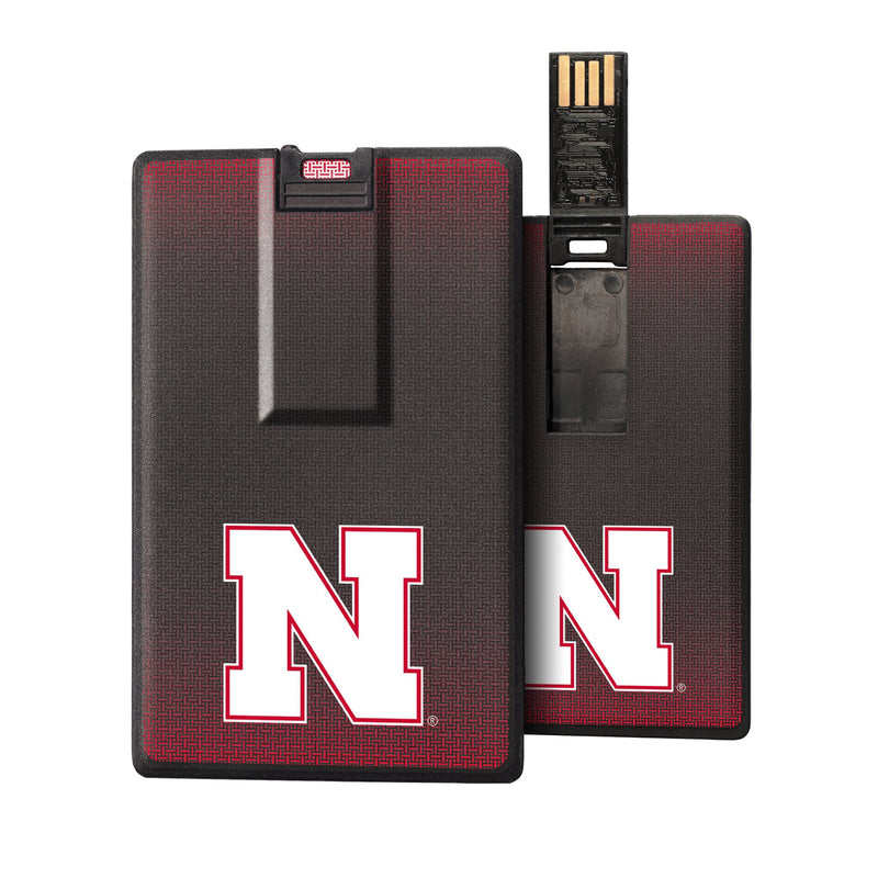 Nebraska Huskers N Linen Credit Card USB Drive 32GB