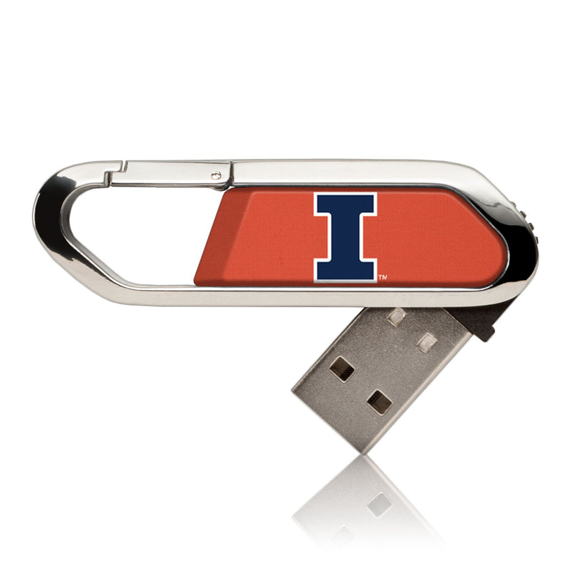 University of Illinois Fighting Illini Solid USB 32GB Clip Style Flash Drive