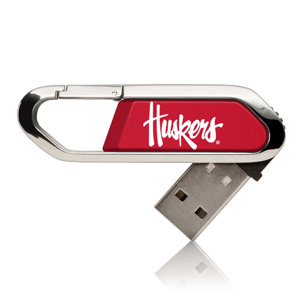 University of Nebraska Huskers Solid USB 32GB Clip Style Flash Drive