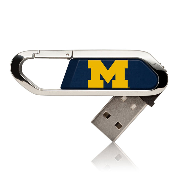 University of Michigan Wolverines Solid USB 32GB Clip Style Flash Drive