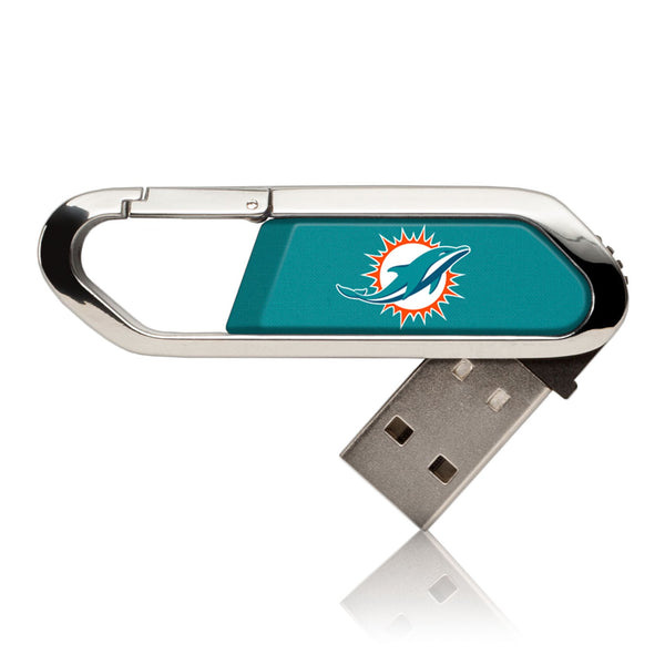 Miami Dolphins Solid USB 32GB Clip Style Flash Drive