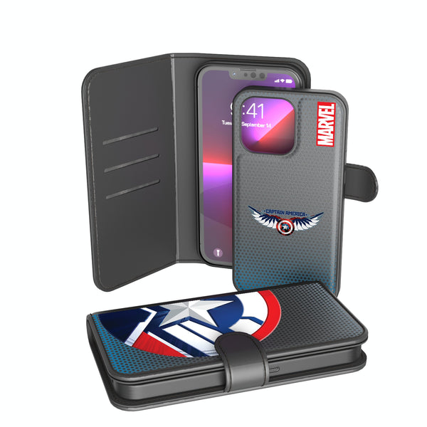 Marvel Avengers Sam Wilson Captain America Grid iPhone Wallet Phone Case